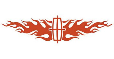 Lincoln Flames Back Window Graphic