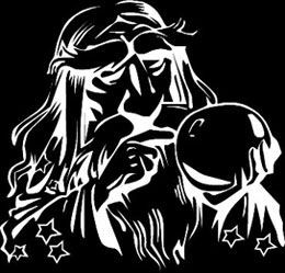 Wizzard with Crystal Ball Vinyl Decal Sticker