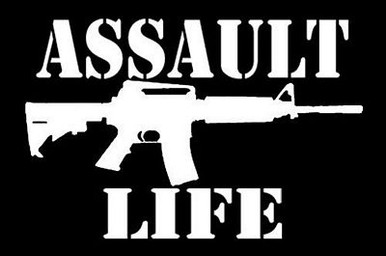 assault life die cut gun decal 33