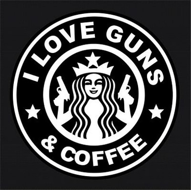 I love guns and Coffee Stickers for cars