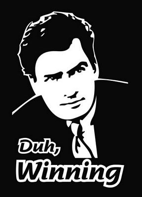 Charlie Sheen Duh Winning Die Cut Vinyl Decal Sticker