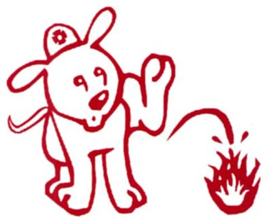 Firefighter Puppy Pee Decal