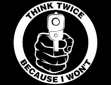Think Twice Diecut Vinyl Decal Sticker.