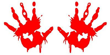 Bloody Hand Prints Die Cut Decal