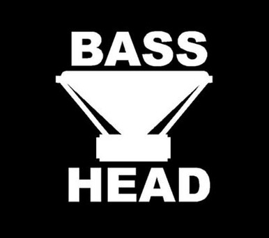 BASS HEAD DIECUT music DECAL