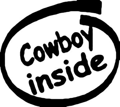 Cowboy Inside Decal