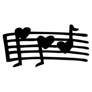 Music Heart Notes Decal a