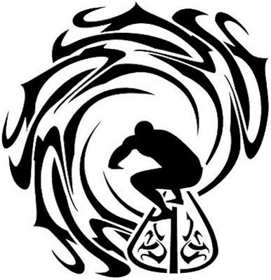 hawiaan surf the tube decal
