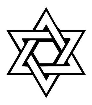 jewish star of david outline die cut decal