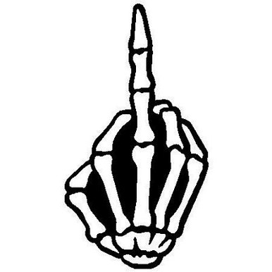 Flipping Hand Bones Vinyl Decal 1815