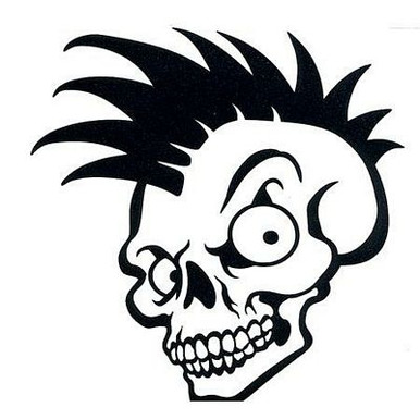 Hip Skull with Mohawk Decal1818