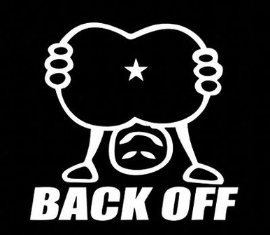 BACK OFF BUTTHOLE CAR DECAL XXX STICKER