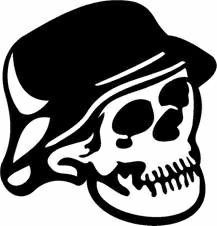 Skull Helmet Head Decal 1832