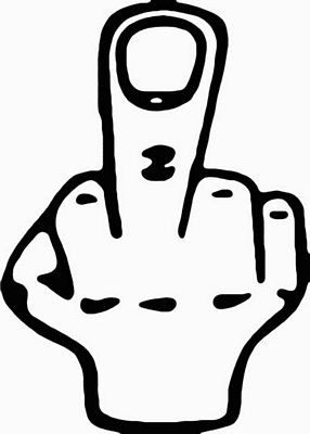 Middle Finger Flip Off Die Cut Vinyl Decal