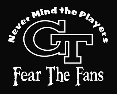 Fear The Fans Georgia Tech Yellow Jackets Die Cut Vinyl Decal Sticker