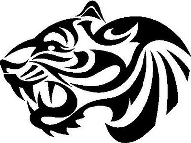 Tribal Tiger diecut Sticker