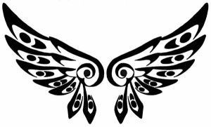 tribal wings die cut decal