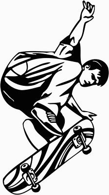 SKATER DIE CUT extreme sport STICKER