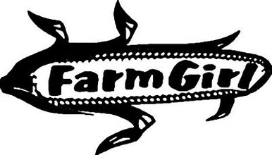 farm girl ear of corn die cut decal