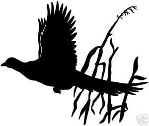 Pheasant Flying Diecut Sticker