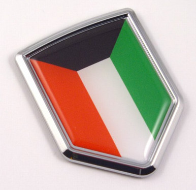 Kuwait Flag 3D Shield Emblem Domed Sticker