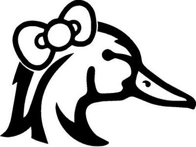 wood duck head decal WITH BOW