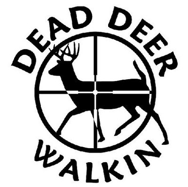 Dead Deer Walkin Vinyl Hunting Car Decal