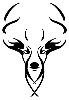 deer head design die cut deer hunting sticker