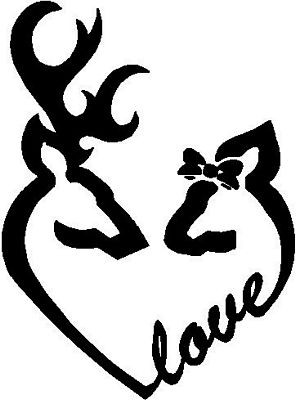 DEER HEADS HEART with LOVE