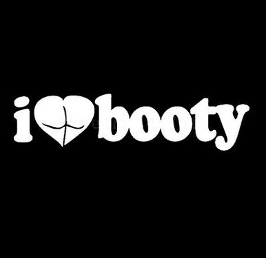 I Heart Booty funny guy sticker