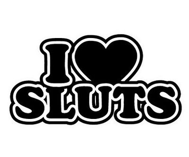 l love sluts funny car decal