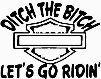Lets Go Riding Harley Die Cut Vinyl Decal
