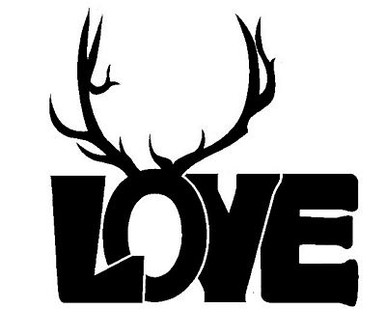 Hunting Deer Buck Rack Horns Whitetail Decal