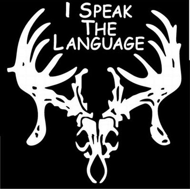 i speak the language deer skull decal