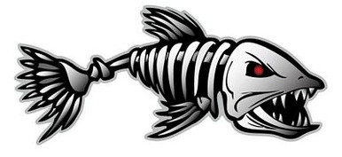 1 Skeleton Fish Boat Graphics RIGHT