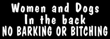 Women and Dogs in the back die cut decal