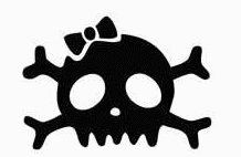 Skull with Bow Decal 1