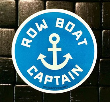row boat captain round boat sticker