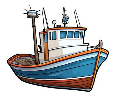 cartoon boat sticker 22