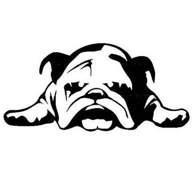 English Bulldog Puppy Dog Rescue Vinyl Sticker