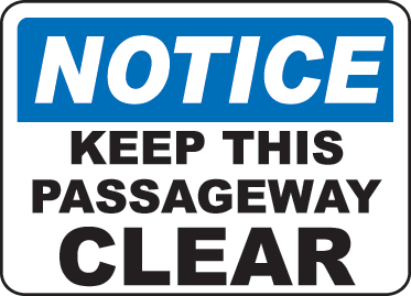 Keep Area Clear Sign 03