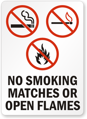 No moking Matches Sign