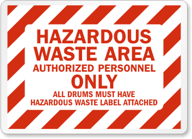 Waste Area Chemical Hazard Sign