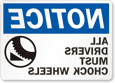 Chock Wheel Sign 23