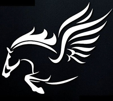 winged horse car window decal 2