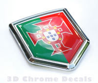 Portugal Portuguese Flag Car Chrome Emblem 3D Decal