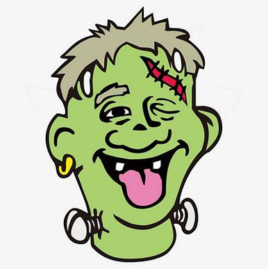 ZOMBIE FRANKENSTEIN HEAD STICKER