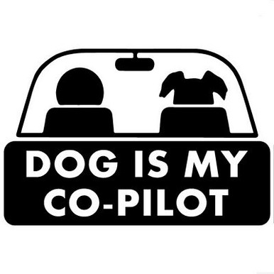 dog is my co-pilot diecut decal