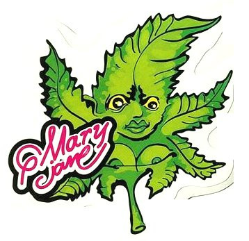 mary jane weed leaf marijuana sticker