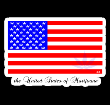 the united states of marijuana sticker